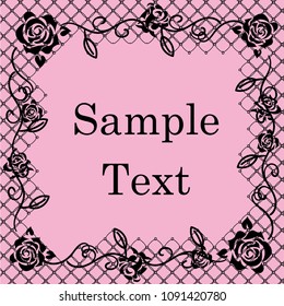 Classical rose quarter lace decorative ruler | Background race | Vintage design