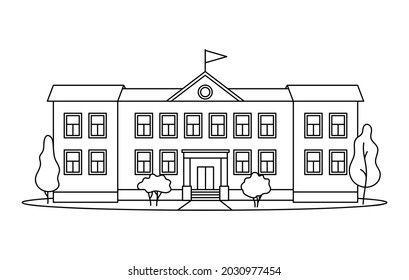 Classical School Building Columns Kids Pupil Stock Vector (Royalty Free ...