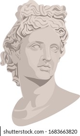 Classical sculpture of Apollo. Vector illustration