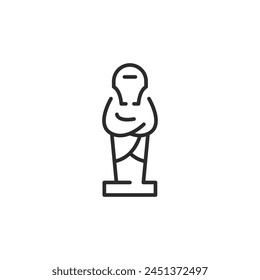 Classical sculpture icon. This minimalist depiction of a sculpted bust is associated with art, history, and cultural heritage, often used in contexts related to museums and galleries. 