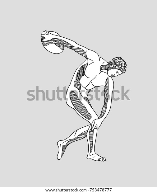 Classical Sculpture Vector Illustration Hand Drawn Stock Vector (Royalty Free) 753478777