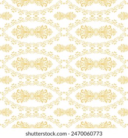 Classical seamless damask gold patterns, Rich ornament, old Damascus style, Elegance gold pattern for wallpapers, textile, packaging, backgrounds, design of luxury products, Vector Illustration