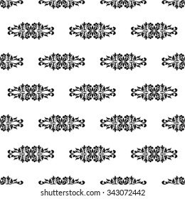 Classical seamless pattern with decoration floral tracery on a white background.