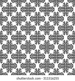 Classical seamless pattern with decoration tracery on a white background.