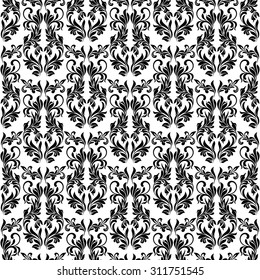 Classical seamless pattern with decoration tracery on a white background.