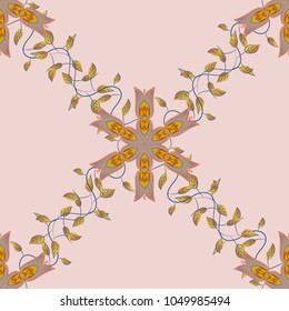 Classical september embroidery autumn leaves, acorns wild forest, eaves. Fashionable template for design of clothes, t-shirt design. Vector. Embroidery autumn seamless pattern.