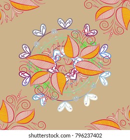 Classical september embroidery autumn leaves, acorns wild forest, eaves. Embroidery autumn seamless pattern. Fashionable template for design of clothes, t-shirt design. Vector.