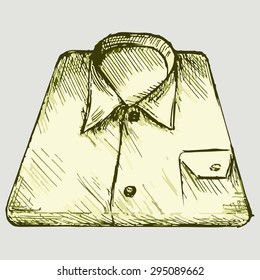 Classical shirt neatly folded. Vector image