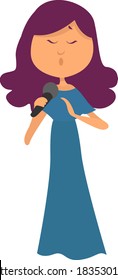 Classical singer, illustration, vector on white background