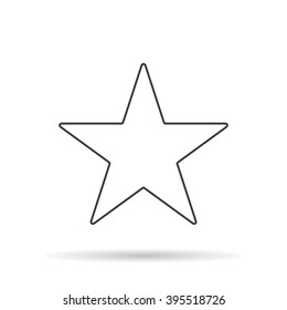 Classical star  icon with shadow, vector illustration