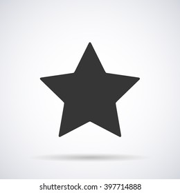 Classical star icon with shadow, vector illustration