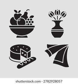Classical still life painting objects icons set including fruits vases bottles and artistic elements ideal for traditional art inspired design and gallery themed visuals