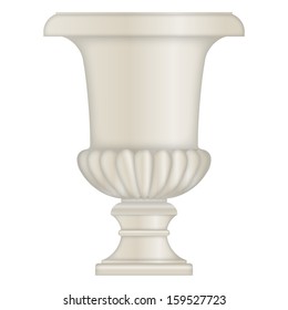 Classical Stone Urn, Vase, From Limestone, Vector Eps