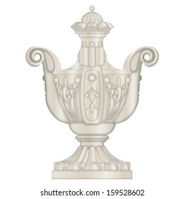 Classical stone Urn, vase, from limestone, vector eps