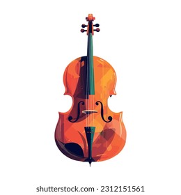 Classical string instrument cello icon isolated