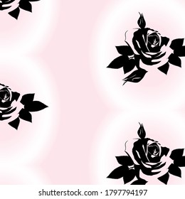 A classical stylish seamless pattern featuring silhouettes of rose flowers on blush colored background. Ideal for bridal items as well as clothing, wallpaper, fabric, linen, fashion and home decor.