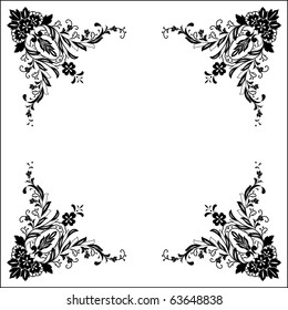  classical symmetrical pattern,vector floral silhouette.
