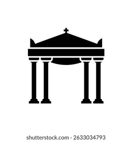 Classical temple structure icon design element