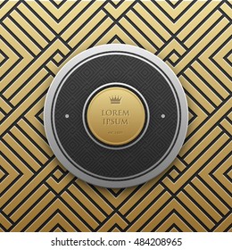 Classical text background on golden pattern. Elegant classic style. Useful for invitations greetings and premium media.