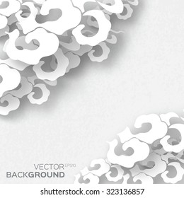Classical Traditional Chinese paper clouds shapes. Cloudy season concept design background. Vector illustration eps10.