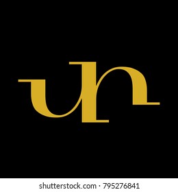 Classical U and N letter with serif font modern logo icon emblem