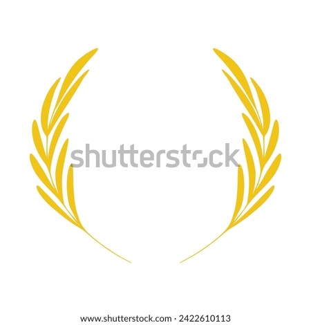 Classical uniform victory laurel wreath with long closely set oval leaves