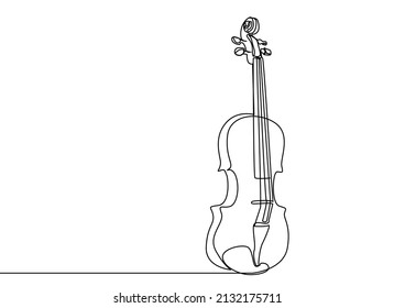 classical upright violin drawing style concept