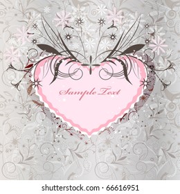 Classical  Valentine decorative background with rose heart.