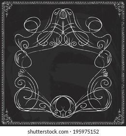 classical vector chalkboard handwriting design line classical nails black edge drawn mark empty ornate beauty series old-fashioned science turn decorative vortex banner victorian thumb filigree straig