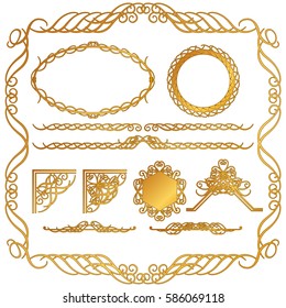 Classical vector ornaments,Decorative ruled line,Illustrator material