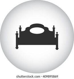 Classical vintage bed sign simple icon on  background