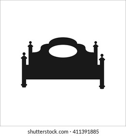 Classical Vintage Bed Sign Simple Icon On  Background