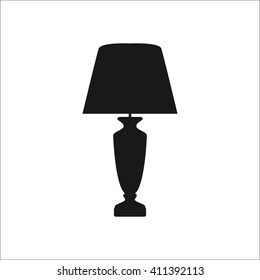 Classical vintage table lamp sign simple icon on  background