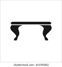 Classical vintage table sign simple icon on  background