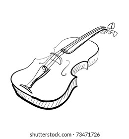 Classical violin. A children's sketch