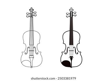 classical violin simple vector illustration