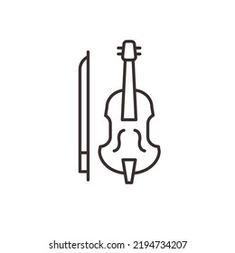 Classical violin, string musical instrument line art vector icon for music apps and websites. Violin linear icon. Thin line illustration. Fiddle. Contour symbol. Vector isolated outline drawing