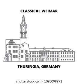 Classical Weimar, Thuringia, Germany line icon concept. Classical Weimar, Thuringia, Germany linear vector sign, symbol, illustration.