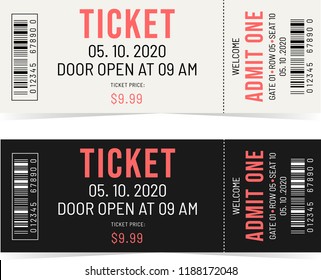 Classical white and black tickets