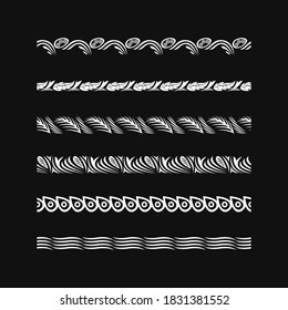 classical white elegant ornament stripe seamless pattern set