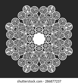 classical white round lace doily