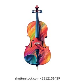 classical wooden cello instrument icon isolated