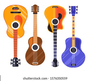 Classical Wooden Guitar String Plucked Musical Stock Vector (Royalty ...