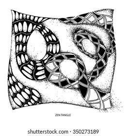 Classical zen tangle vector illustration. Hand drawn Zentangle. Use for cards, invitation, wallpapers, pattern fills, web pages elements 