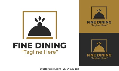 Um logotipo de jantar fino inspirado no clássico criado para restaurantes gourmet tradicionais e experiências de jantar high-end.