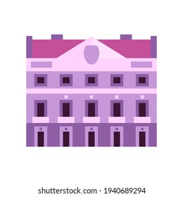 Classicism historical building icon inspired by house of Army aka Officers Home in Novi Sad.