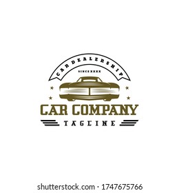 Classic/vintage car vector design inspiration. Auto car logo design template. Classic vehicle symbol logotype. A classic car symbol silhouette. circle car simple line art logo.