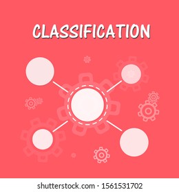 Classification, data analysis, data management icon. Vector illustration on yellow background.