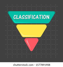 Classification, data analysis, data management icon. Vector illustration on white background.