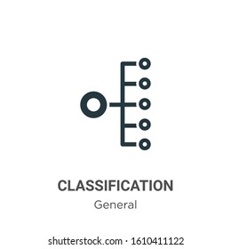 Classification glyph icon vector on white background. Flat vector classification icon symbol sign from modern general collection for mobile concept and web apps design.